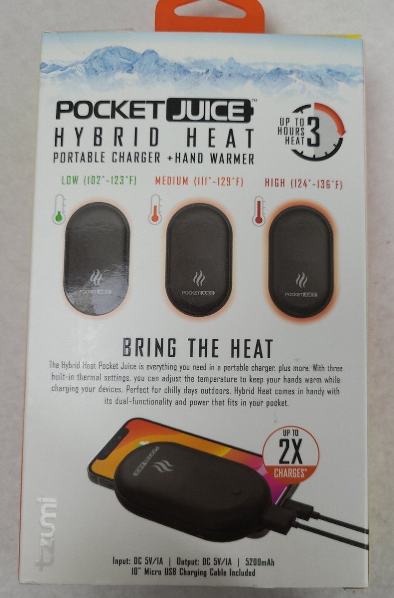 Pocket Juice Hybrid Heat Portable Charger and Hand Up to