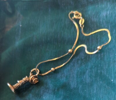 NEW 14K VERMEIL Vintage Telephone Charm & Bracelet LOT A11 w/pouch