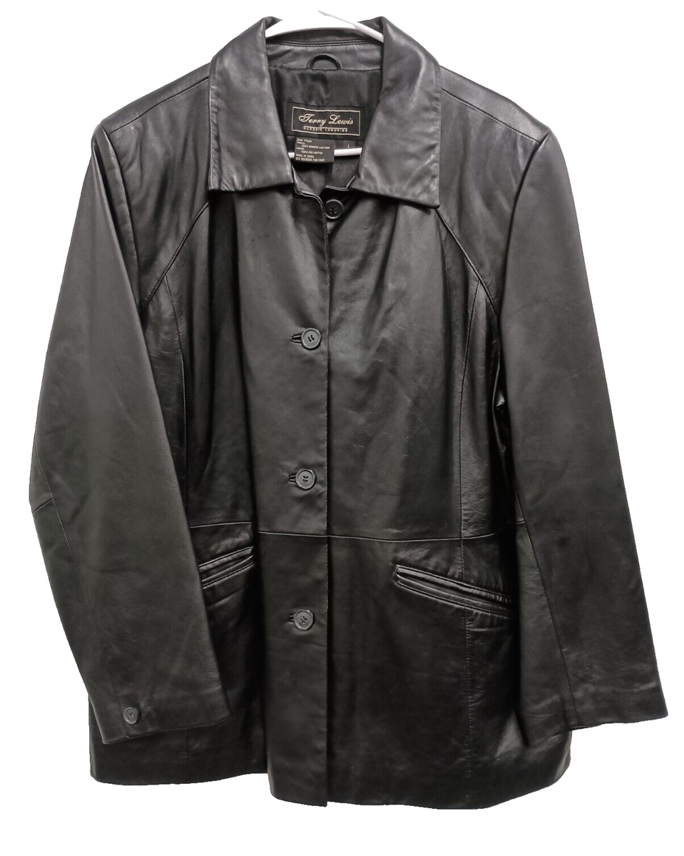 Vintage 90s Jerry Lewis Classic Luxuries Womens Leather Jacket 