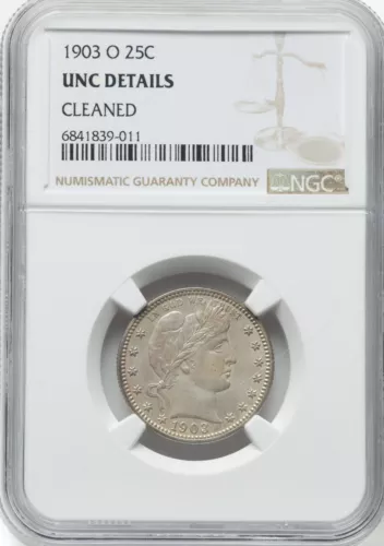 1903-O Barber Quarter - NGC UNC Details - STUNNING QUALITY!