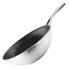 Wokpfanne Induktion 28 cm Edelstahl Wok SILBERTHAL mit Anti-Haftbeschichtung