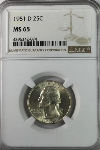 1951 D Washington Quarter NGC MS65 #