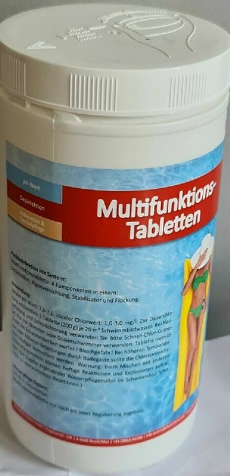 Chlor Multitabs 4 in 1 inkl. Klareffekt 1Kg Quattrotabs Algezid Chlor - Bild 3 von 4