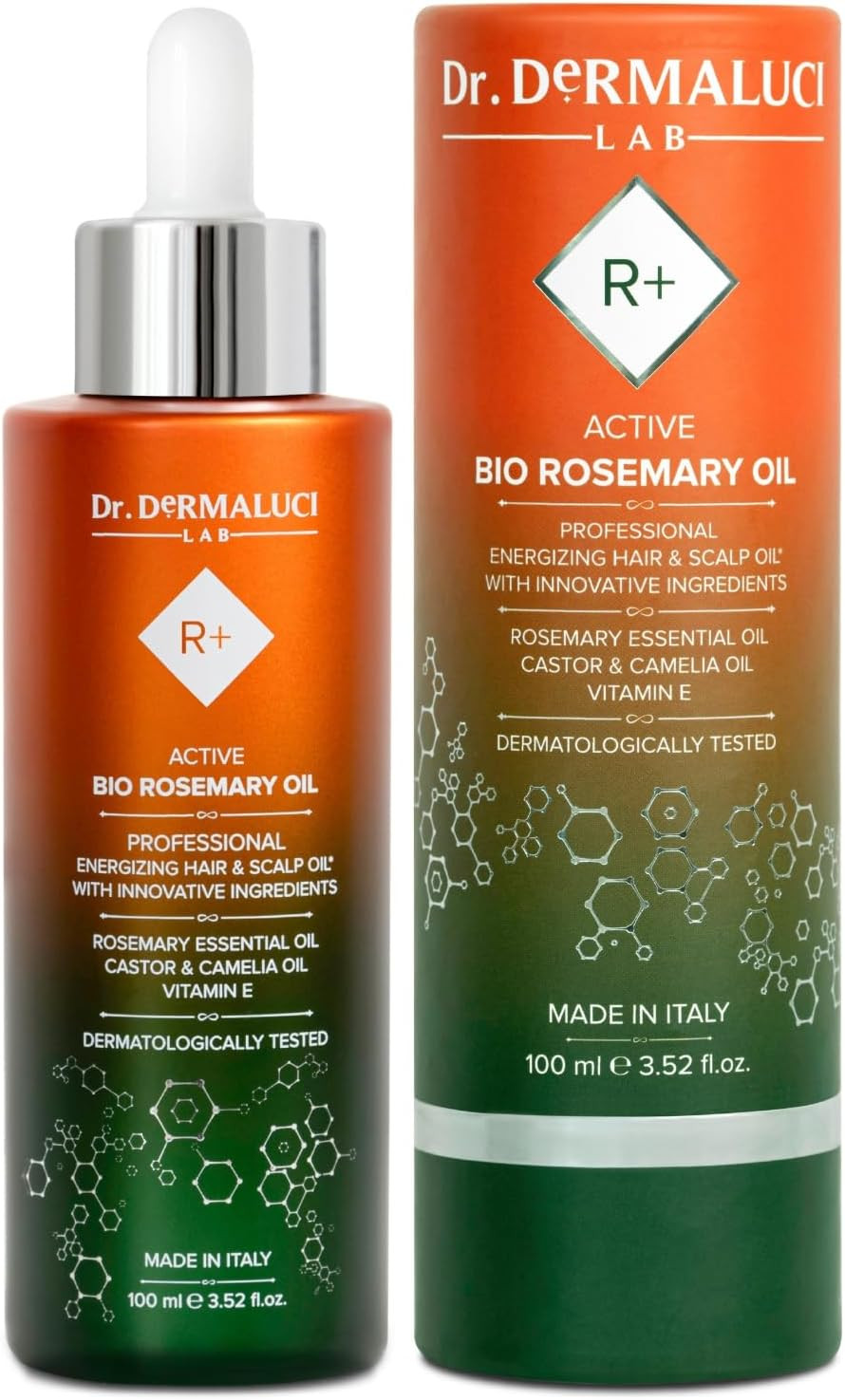 Olio Rosmarino Capelli 100ML BIO con Ricino e Macadamia | Booster Forza
