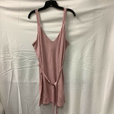 Asos Design Womens Dress Blush Pink Sleeveless V Neck Belted Strappy Mini Sz 10P