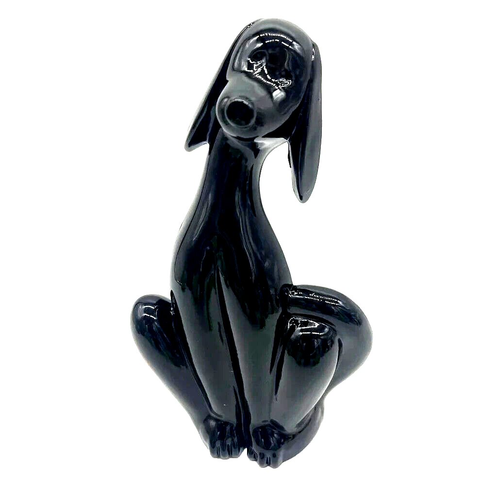 BLACK DOG 中古　美品　帯付き Viking Heavy Rare Black Glass Epic Dog Shiny Hound Figurine 8