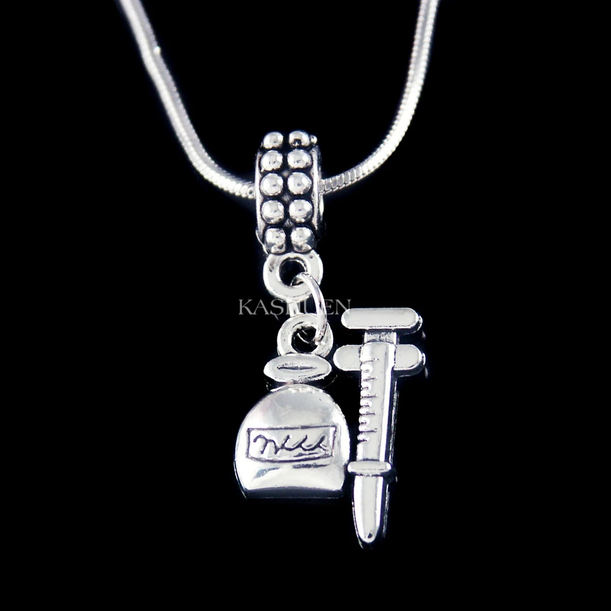 Nurse RN LPN LVN MA NP Needle Syringe Necklace~ Nursing School Graduation  Gifts