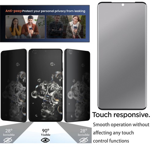 Protector de pantalla de privacidad de vidrio templado para Samsung Galaxy S20 Ultra S20 Plus FE - Imagen 7 de 17