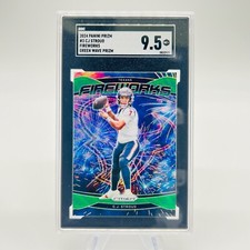 2024 Panini Prizm Football CJ STROUD GREEN WAVE FIREWORKS SGC 9.5 MINT+ Texans