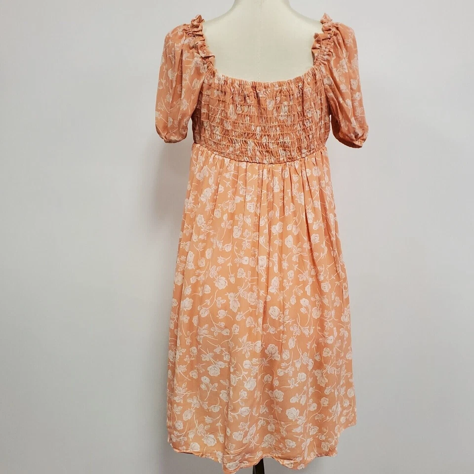 Mini Vestido Babydoll Coquette Urban Renewal Para Mujer Y2K Talla S Rosa Floral Fluido Foto 2 de 4