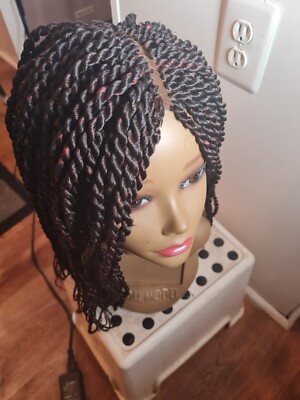 Braided Wig For Black Women Cornrow Braids Full Head Lace Front Synthetic Fiber