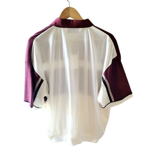 Classics By Palmland Burgundy and White Polo Shirt Vintage New with Tags - Picture 2 of 4