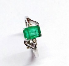 Green Emerald Ring Proposal Ring 925 Sterling Silver Love Ring Anniversary Gifts