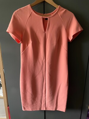 M&S coral short sleeves dress size 8