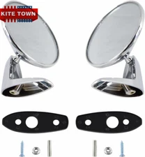 2x Chrome Outside Exterior Door Rearview Mirrors For Dodge & Plymouth 1966-1975