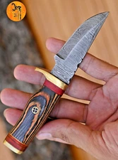 Custom Made Hand Forged Damascus Steel Hunting Skinner Knife 2147