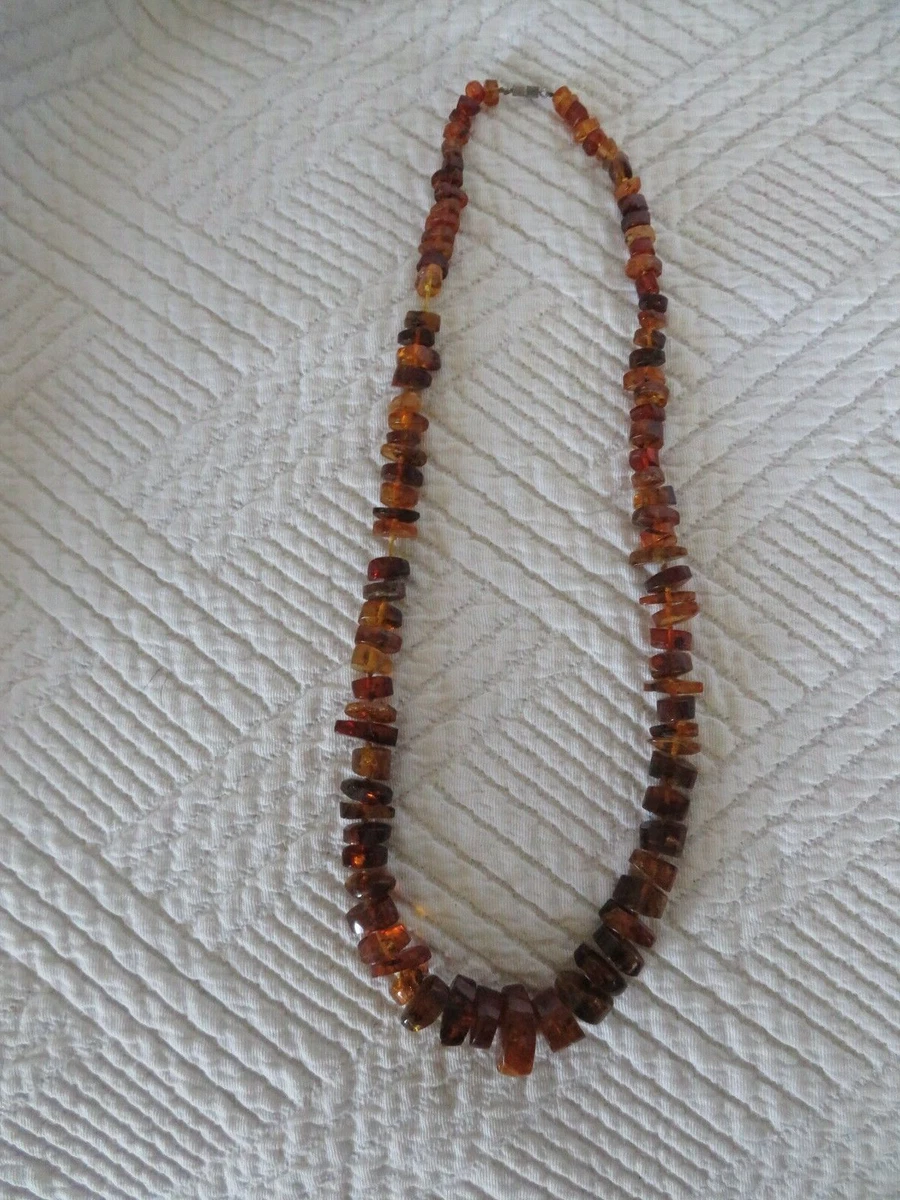 Collier Vintage En Pierre Ambre/marron - Style Rétro, Occasion, Unique