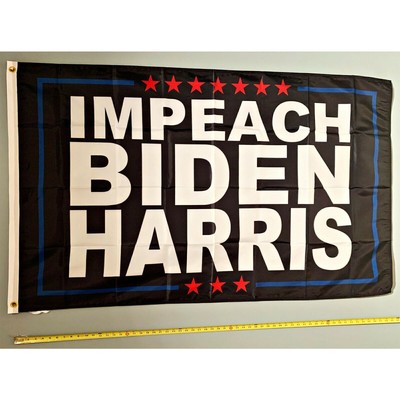 DONALD TRUMP FLAG FREE Impeach Biden Harris B 2024 USA Sign 3x5'