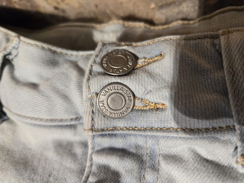 Shorts Vanilla Star Mom Shorts Juniors 13 Blue Distressed Pockets Zip & Button - Picture 4 of 9