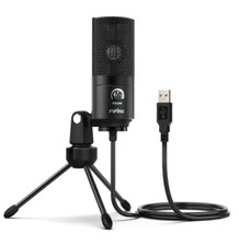 Fifine K669b Black Usb Condenser Microphone For Pc Call Skype Zoom - Uk Stock