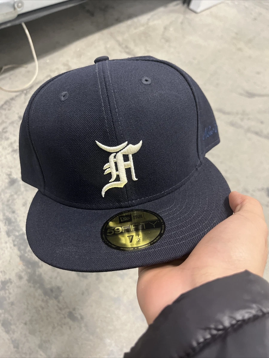 New Era Fear of God Fitted Cap FOG Navy Blue Size 7 1/2 Essentials
