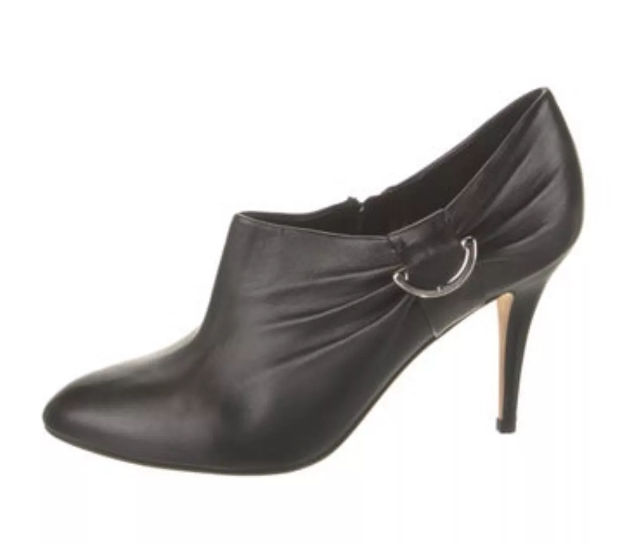 Talons bottines noires solides en cuir véritable Christian Dior 9