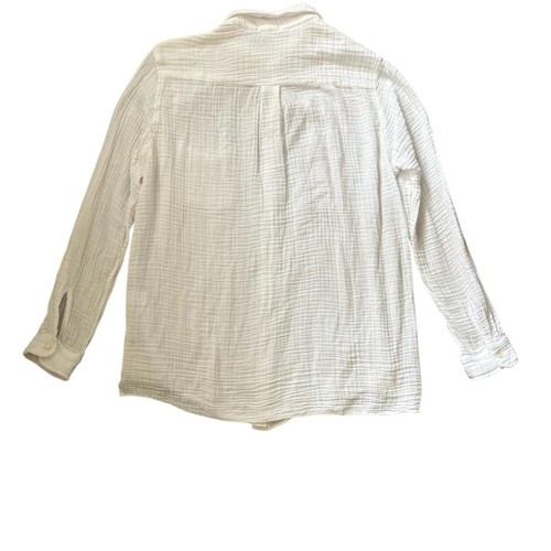 Camicia Felicite Classic Boyfriend Top Garza con bottoni bianca taglia large - Foto 7 di 10