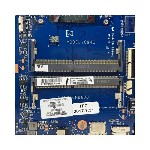 DAG94CMB6D0 G94C For HP Pavilion 15-CD Motherboard 926283-001 With A9-9420P CPU - Picture 4 of 7