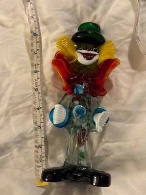 Murano Handblown Art Glass Clown 8 1/2  gorgeous piece, excell condition vintage