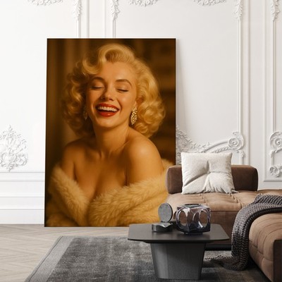 Lächelnde Marilyn Monroe, Wandbild Kunst, Acrylglas, Leinwand, Poster Wand deko