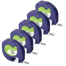 5-Pack 91330 White Paper Label Tape Compatible with DYMO LetraTag 200B Refill...