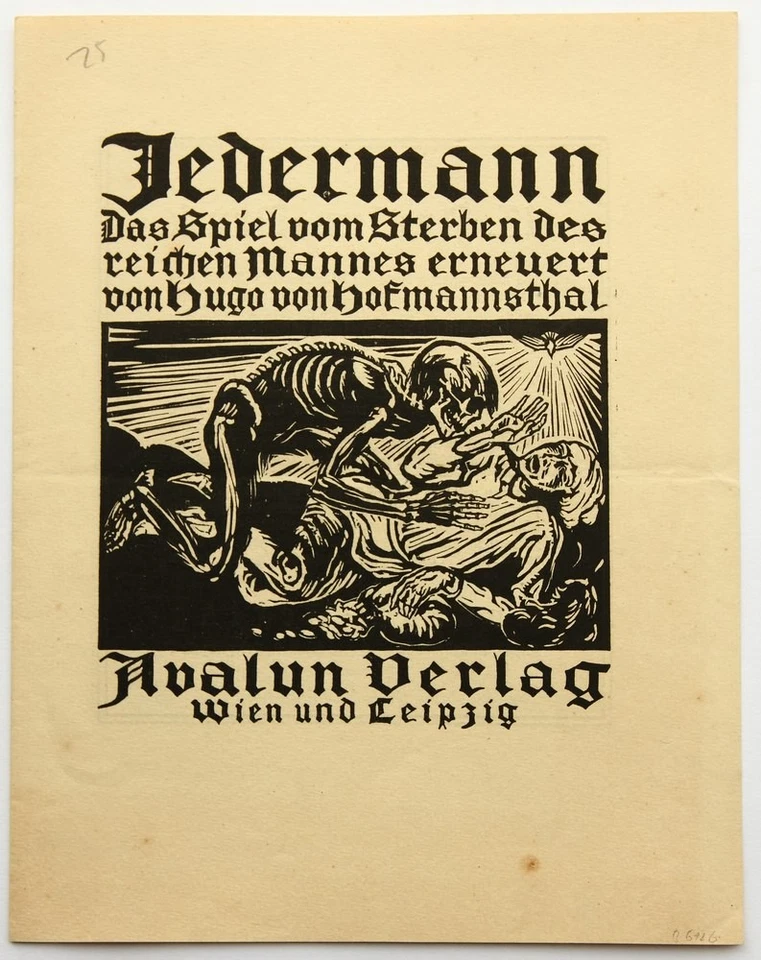 E. LANG (1886-1962), zu Hofmannsthals Stück Jedermann, Holzschnitt Expressionism - Bild 2 von 4