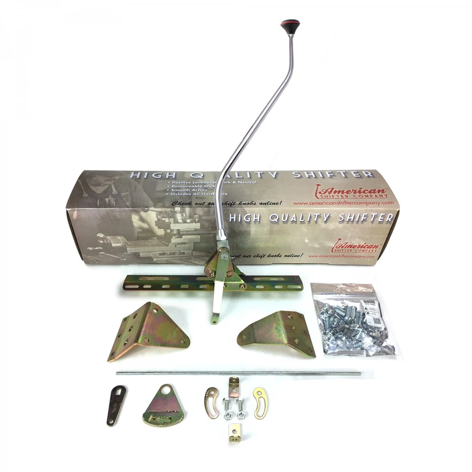 Push Button Transmission Shifter Kit w/ 23 Chrome Swan Arm for GM TH350 - Image 2 of 4