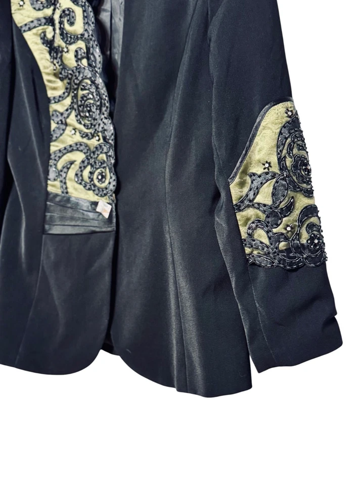 Винтажный женский бархатный блейзер Y2K Ashro Whimsigoth Fairy гранж размер 10 эфирный - Изображение 3 из 4