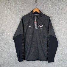 NEW Under Armour Qualifier Hybrid 1/4 Zip Mens Large Heather Gray Black Pullover
