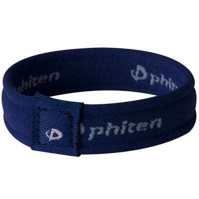 Phiten Star 2G Lightweight Titanium Bracelet - Navy, 7.5 Inch