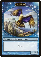 MTG BIRD  2/2  FLYING BLUE CREATURE TOKEN - BORN OF THE GODS  BNG BIRD TOKEN