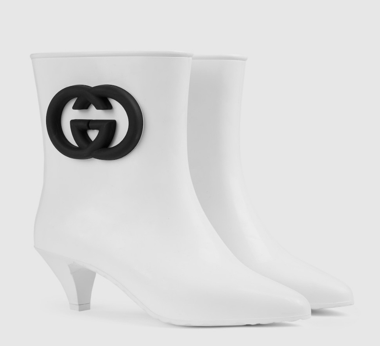 BNWT Gucci Interlocking GG Logo Boots Toe Rubber Ankle Boots Size 36 US 6 $1,050