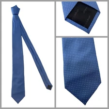 Tie-Shop Men’s Neck Tie Blue White Polka Dot 100% Polyester 3”W x 61”L YGI Y5-69