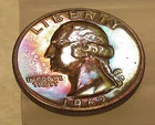 1962 Gem Proof Quarter 90% Monster Colorful Toning #323 ~ 2