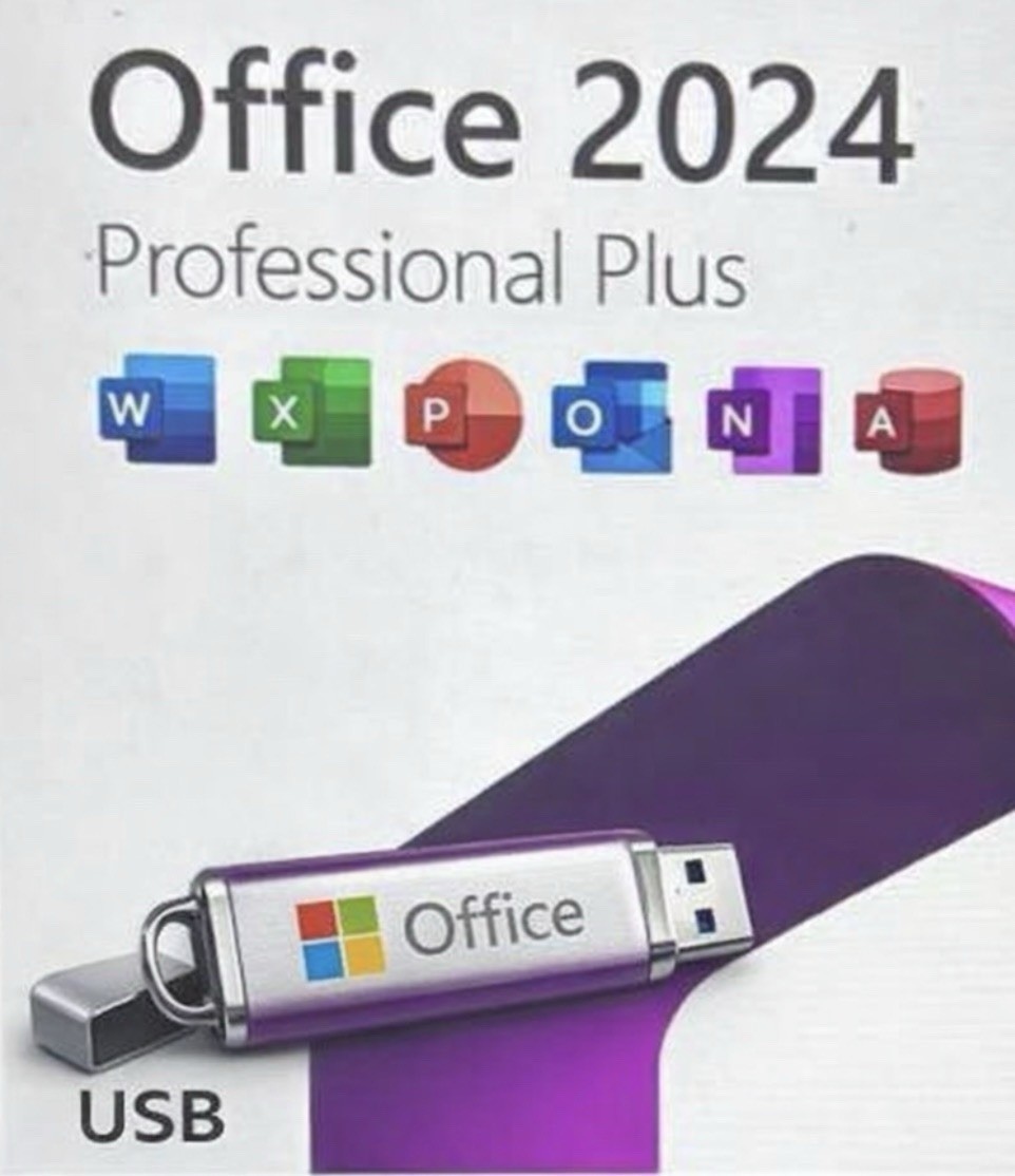 Microsoft Office 2024 Professional Plus USB Windows 10/11 Lifetime - 1 User