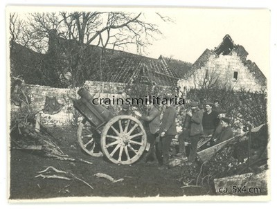 Orig. Foto Mörser Artillerie Geschütz in NEUVILLE-SAINT-VAAST Arras Frankreich