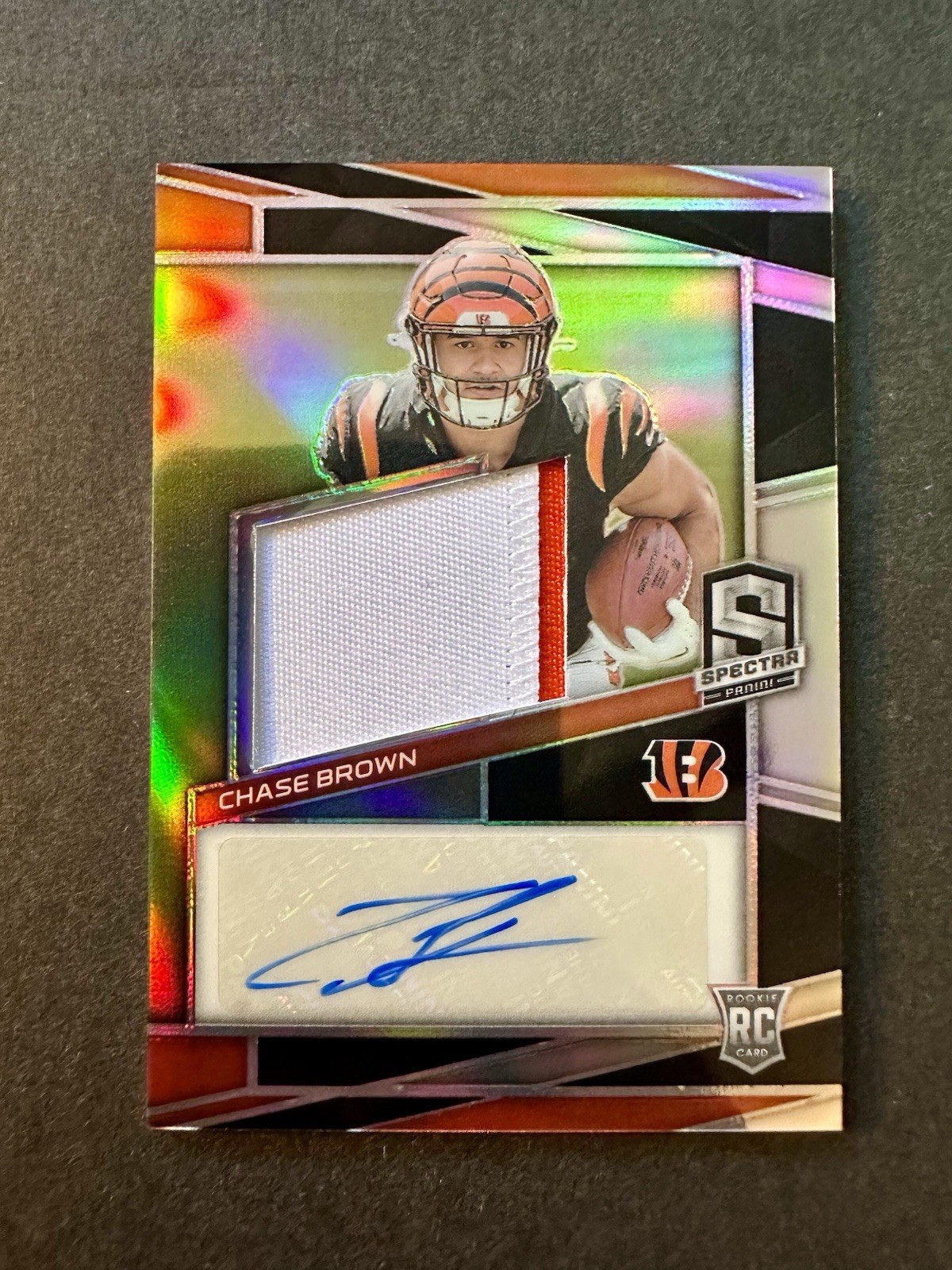 2023 Panini Spectra Chase Brown Silver RPA /99 Auto Patch Rookie RC Bengals #205