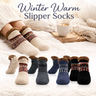 Women Mens Slipper Winter Cosy Socks Fluffy Non Slip Warm Fleece Lined Bed Floor