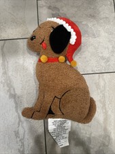 Target Wondershop Christmas 2024 Brown Dog With Santa Hat Shaped Throw Pillow