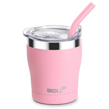 Kids Tumbler with Straw-9 oz Stainless Steel Double Wall Vacuum Insulated Tum...