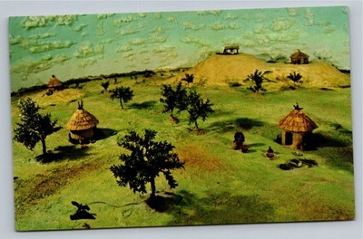 Ka-Do-Ha Discovery Moundbuilder Village Postcard Murfreesboro AR