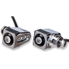 Joker Machine Side-mount LED Turn Signals - Chrome/Red 05-206-RC