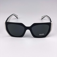 Prada PR15WS 09Q5S0 Sunglasses Black White Gray Cat Eye Women Prada Cateye PR 15WS 09Q5S0 Black White Grey Lenses Women  main image 2