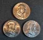 $1.50 Face Value - US 90% Silver Franklin Halves - Uncirculated - Lot #6
